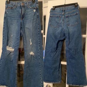 Cute high rise wide leg jeans